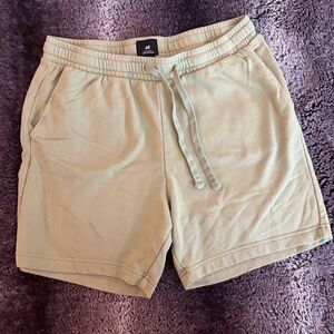 H&M Men's Vibrant Sage Green Drawstring Athletic Shorts